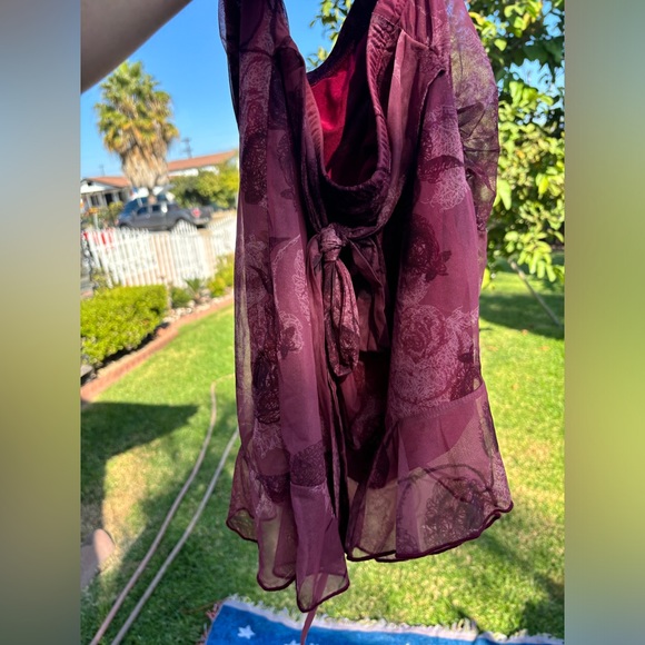 Cider chiffon High-waisted floral knotted mini skirt - Picture 4 of 7